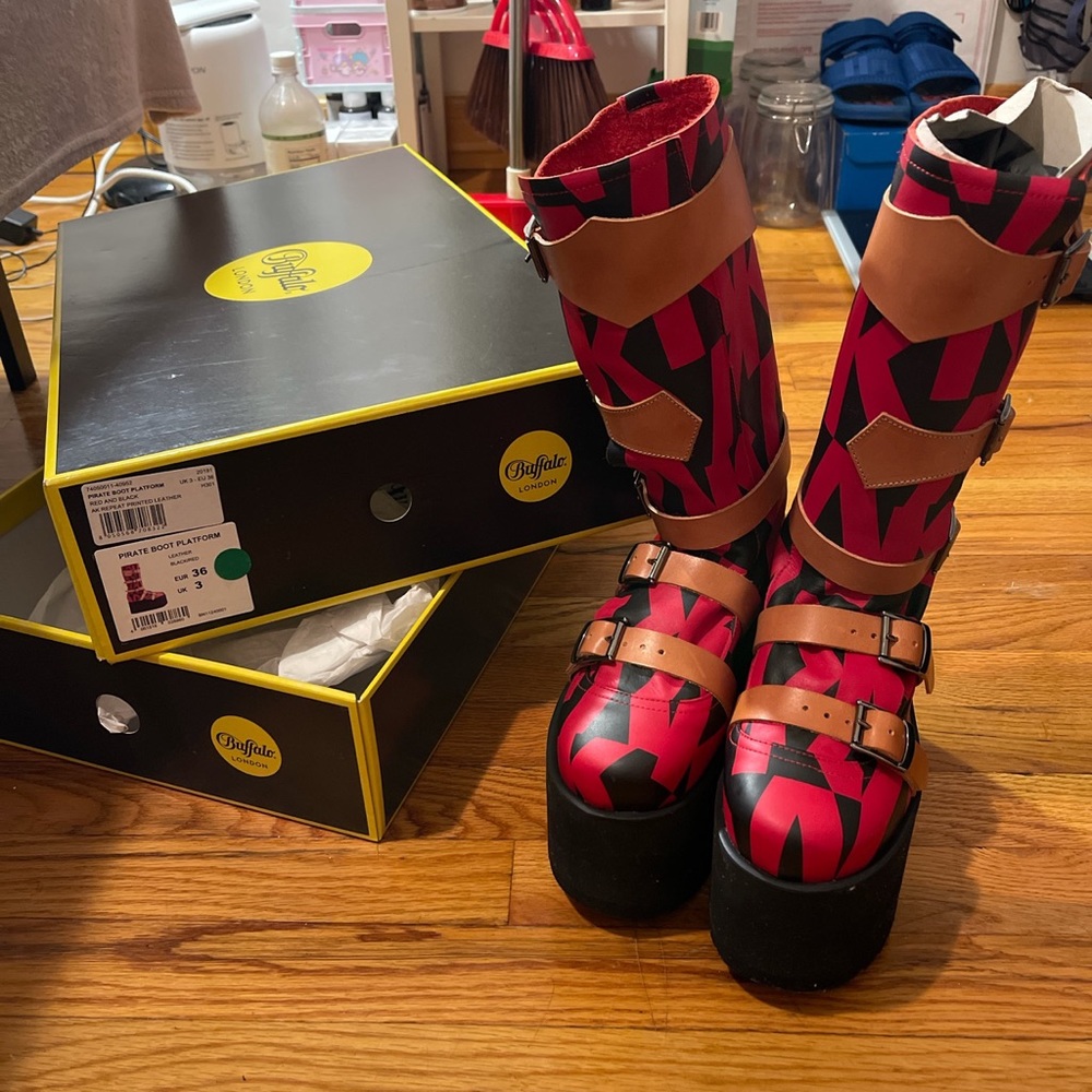 Vivienne Westwood X Buffalo London Platform Pirate Boots Womens 6 - Picture 3 of 10